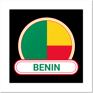 Benin Country Badge - Benin Flag Posters and Art